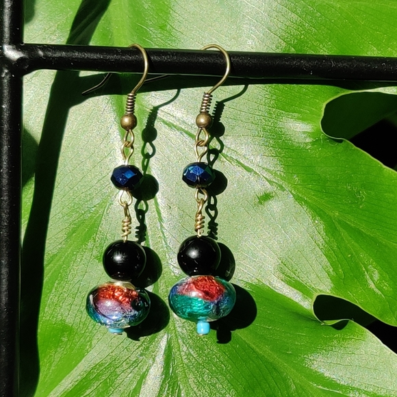 Handmade Earrings with Beautiful Glass Beads - Picture 5 of 9